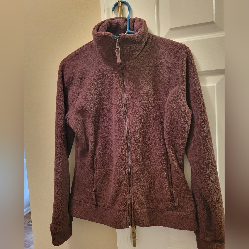 Women's Zip-up Fleece Jacket, Brown, S/M